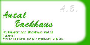 antal backhaus business card